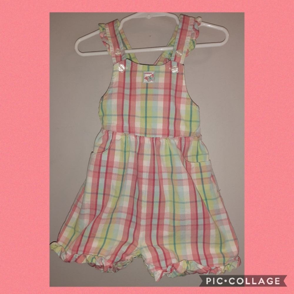 Vintage Gymboree Butterflies Plaid Romper Shortall